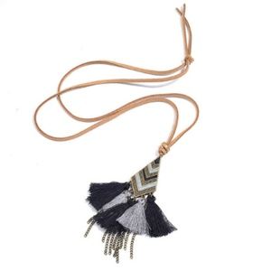 Bohemian Triangular Ethnic Tassel Long Necklace